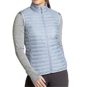 EDDIE BAUER WOMANS 650 MICROLIGHT SOFT GREY DOWN VEST SZ XXL NWOTS